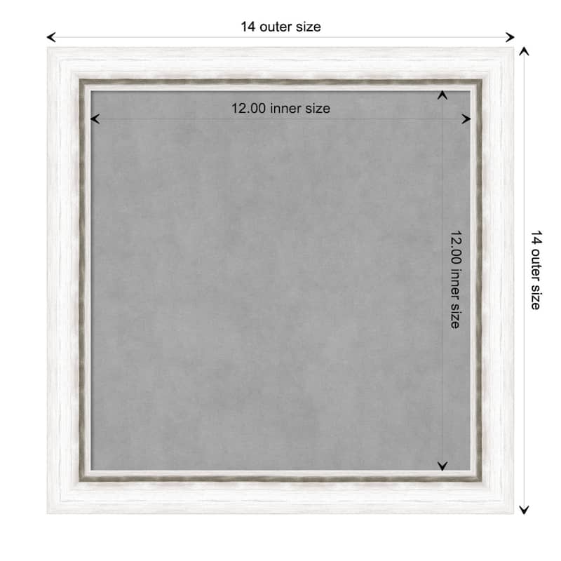Amanti Art Morgan White Silver Framed Magnetic Board - Board Size 12x12