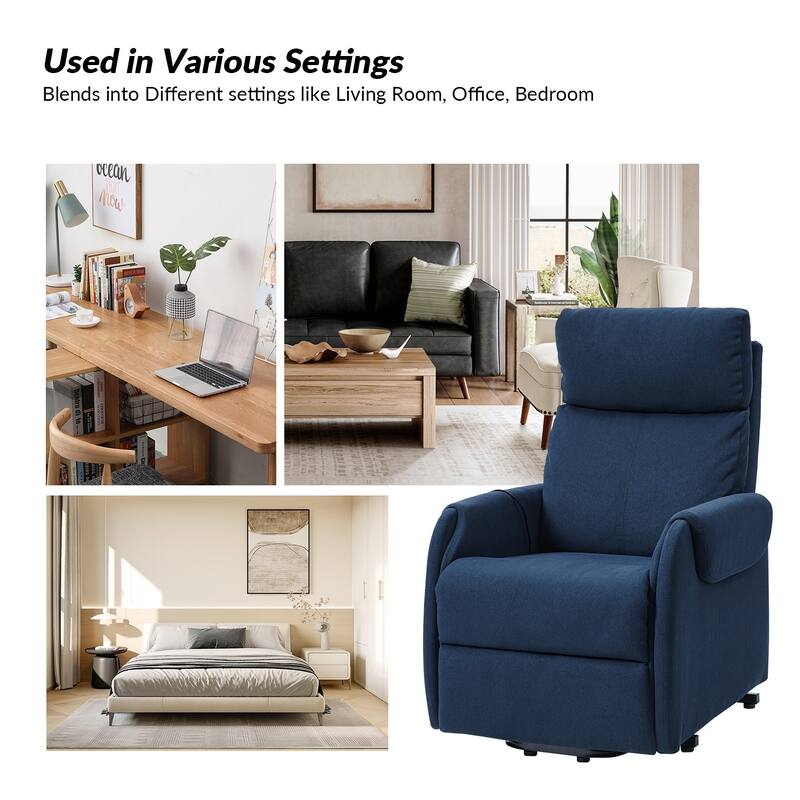 Irene Modern Lift Assist Power Recliner with Wired Controller and Side Pocket by HULALA HOME