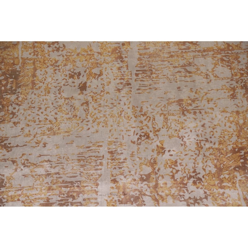 Beige Modern / Abstract Area Rug Hand-Knotted Wool Carpet - 7'11"x 10'1"