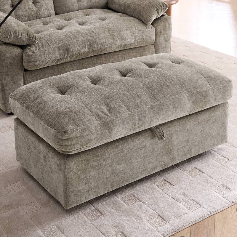 Double Recliner Chair with Adjustable Backrest, Storage Ottoman, USB Port & Phone Stand