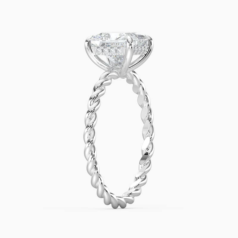 Auriya 14k Gold Lab Grown Princess Diamond Twisted Hidden Halo Engagement Ring 1.00 to 5.00 ct. tw. (F-G, VS)