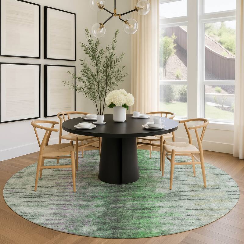 Machine Washable Indoor/ Outdoor Contemporary Ombre Chantille Rug