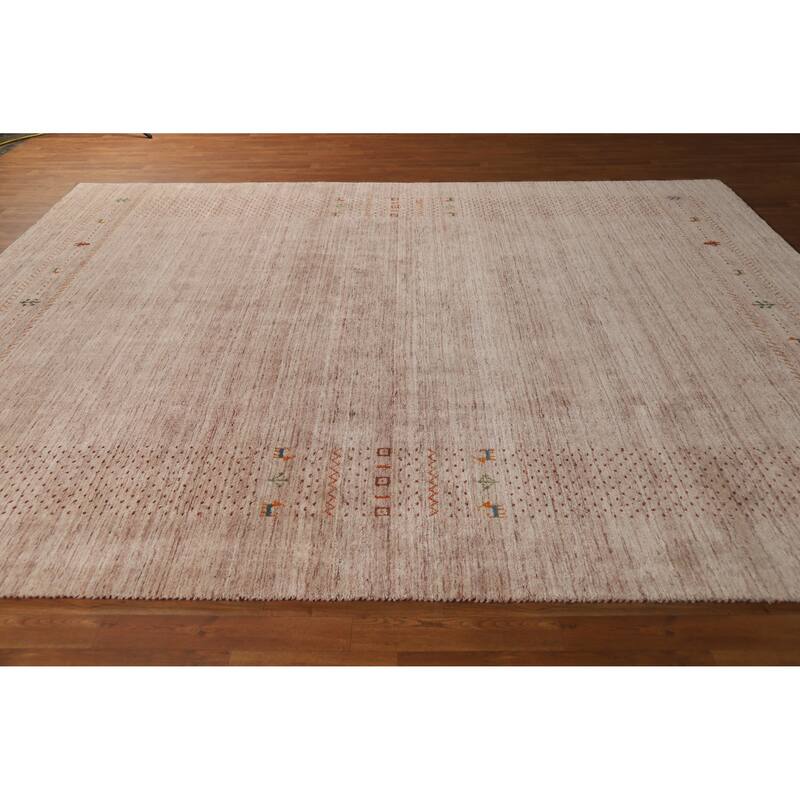 Hand Knotted Oriental 100% Wool Carpet Tribal Animal Pictorial Multi-Colored Gabbeh Area Rug - 11' 6'' X 8' 9''