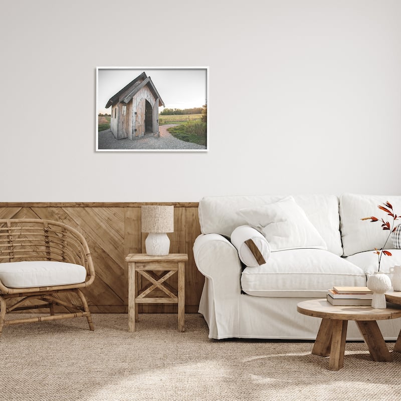 Stupell Cabin at Sunset Framed Giclee Art Design by Donnie Quillen