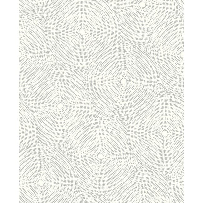 Brewster Vatten Platinum Geometric Wallpaper - 20.5in x 396in x 0.025in