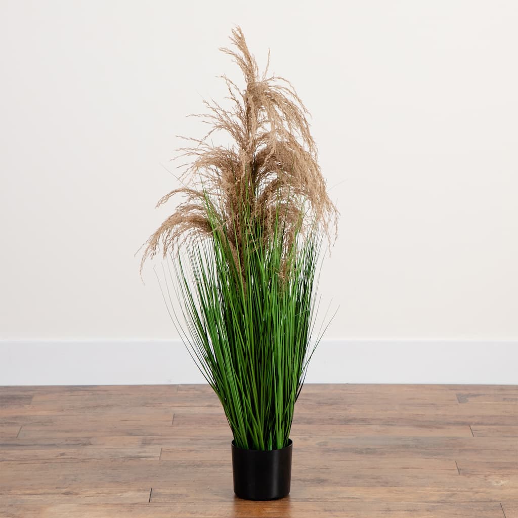 Pampas Grass Artificial Plant with Planter - 4'