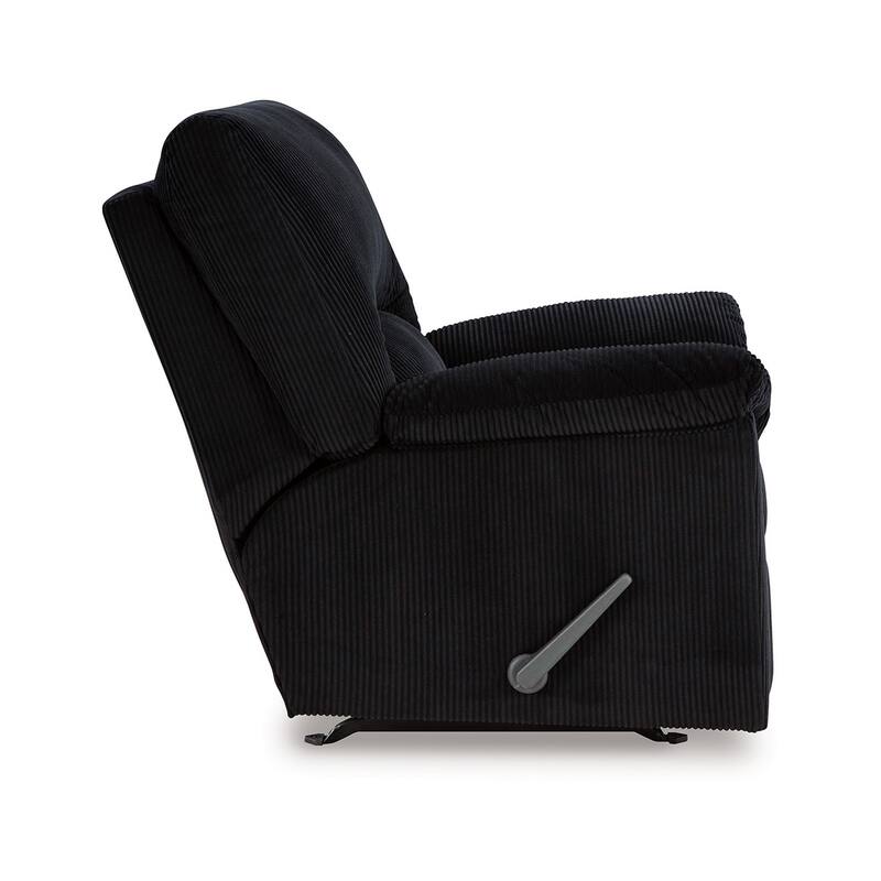 Simy Manual Recliner Accent Chair, 40 Inch Black Polyester Corduroy