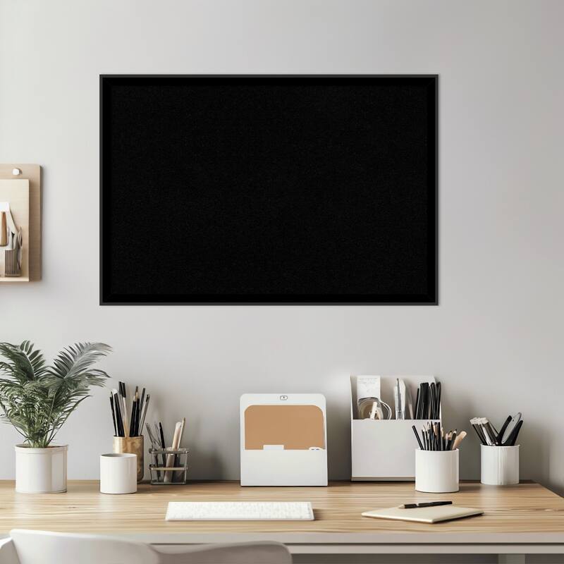 Incline Black Wood Framed Cork Board - Bulletin Board, Organization Board, Pin Board