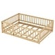 preview thumbnail 74 of 102, Montessori Floor Bed with Fence Guardrail and Removable Door Toddler Floor Wood Bed Frame for Kids Boys Girls Children's Room