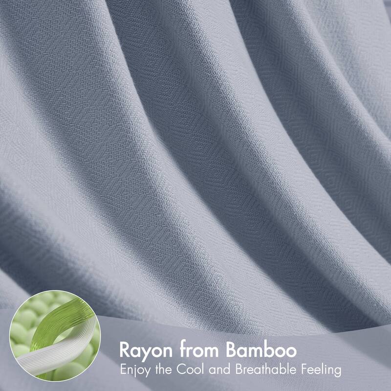 Chelsea Square Rayon from Bamboo Cooling Cotton Lightweight Blanket for Summer Spring