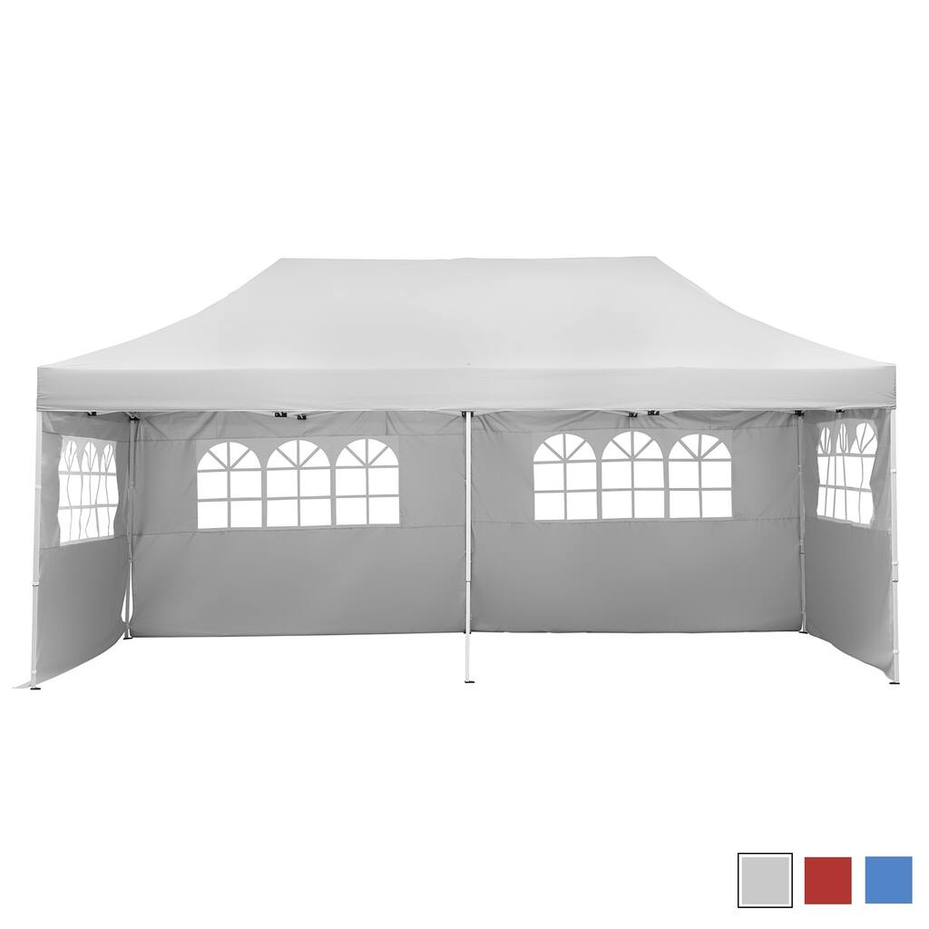 10X20 Pop Up Gazebo Canopy Tent with Sidewalls & Wheeled Carry Bag Portable Patio Canopy