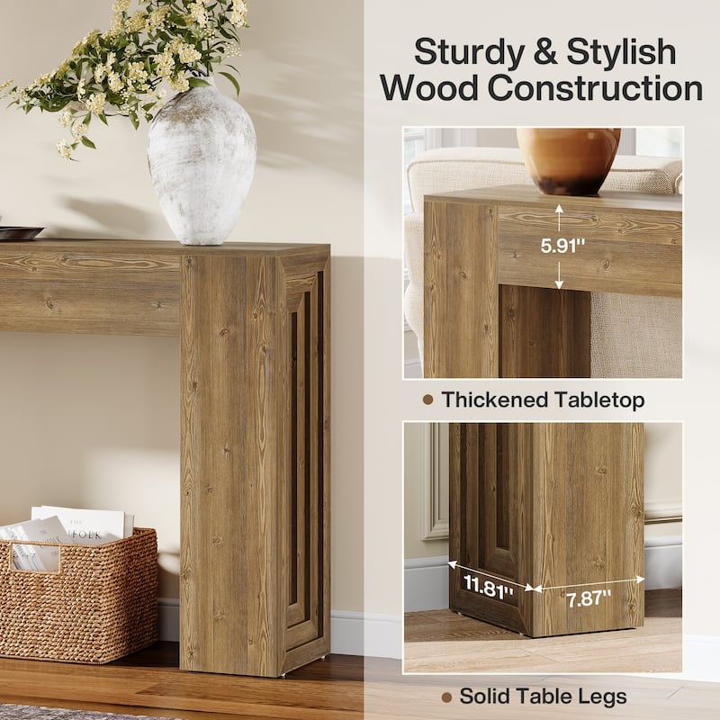 63 Inches Narrow Console Table for Entryway