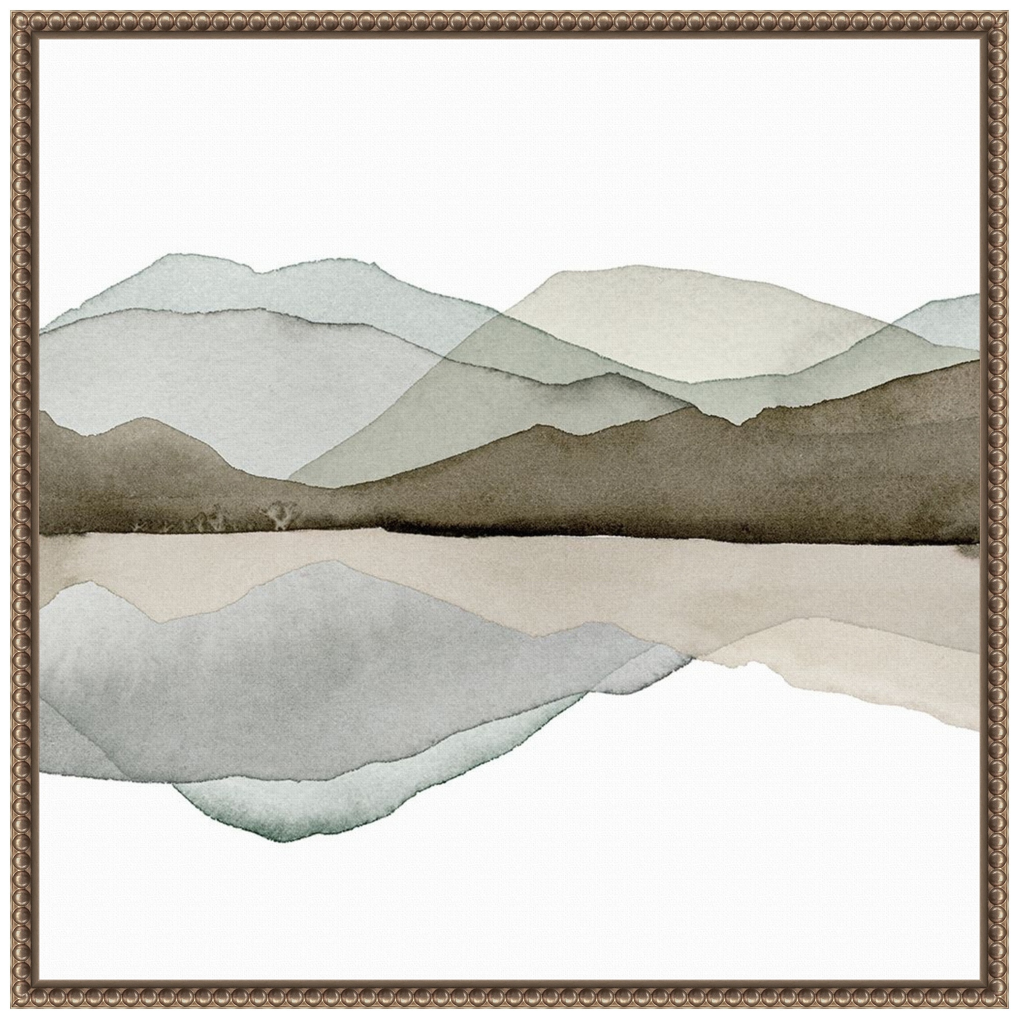 Magic Mountain II by Grace Popp Framed Canvas Wall Art - Sylvie Beaded Bronze