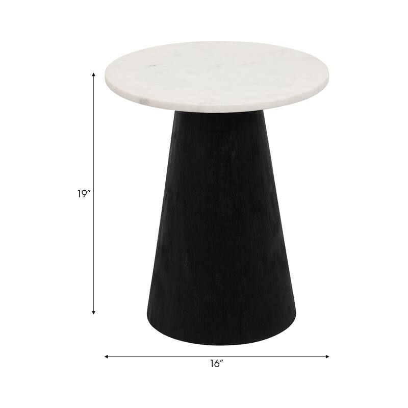 Sagebrook Home Chic Iron Marble Cylinder Coffee Table - Perfect For Home Decor