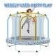 preview thumbnail 8 of 28, 55'' Kids Trampoline with Basketball Hoop and Safety Enclosure