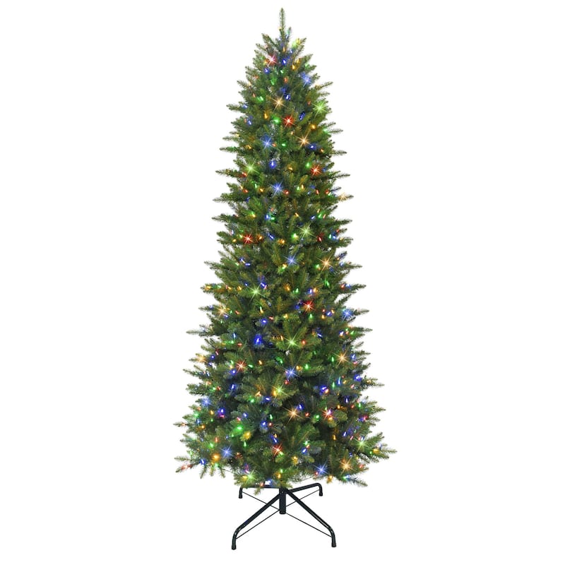 10' LED Slim Fraser Fir Artificial Christmas Tree, Color Select Lights - over-10-feet