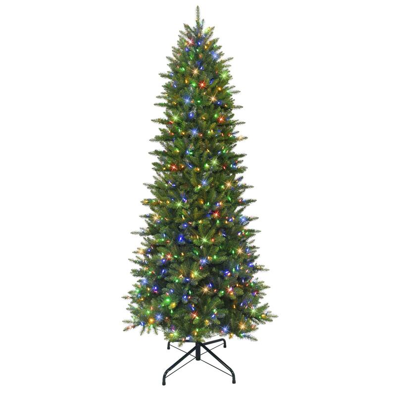 9' LED Slim Fraser Fir Artificial Christmas Tree, Color Select Lights - 9 Foot