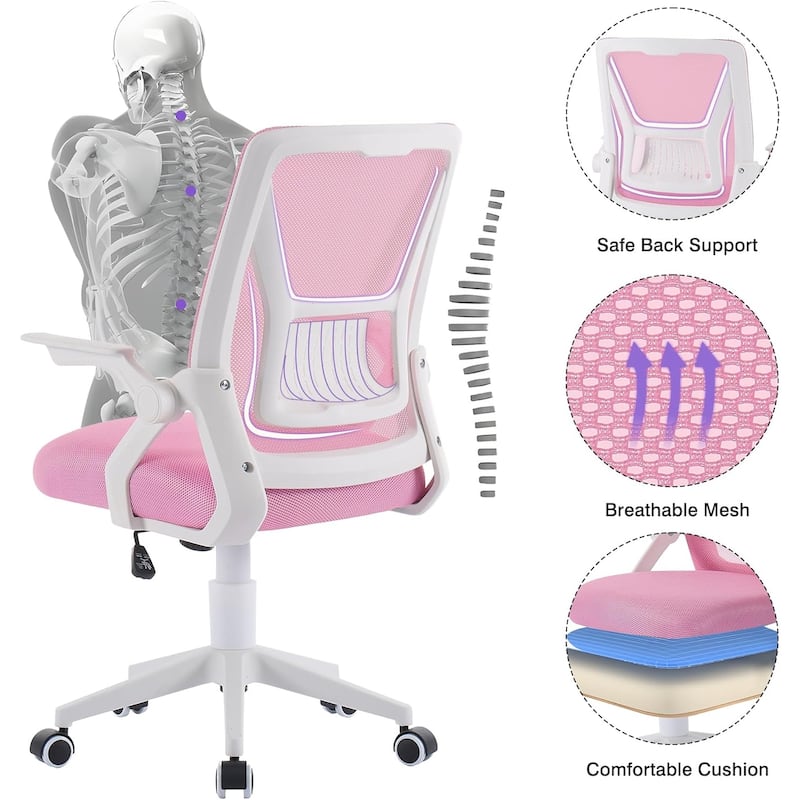 Javlergo Office Chair Mid Back Swivel Lumbar Support Desk Chair, Computer Ergonomic Mesh Chair with Armrest