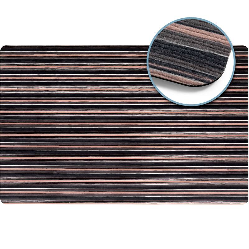SoHome Smooth Step Striped Machine Washable Kitchen Mat, 24"x35"
