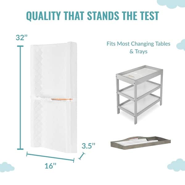 Dream On Me Compressed Contour Changing Pad, White