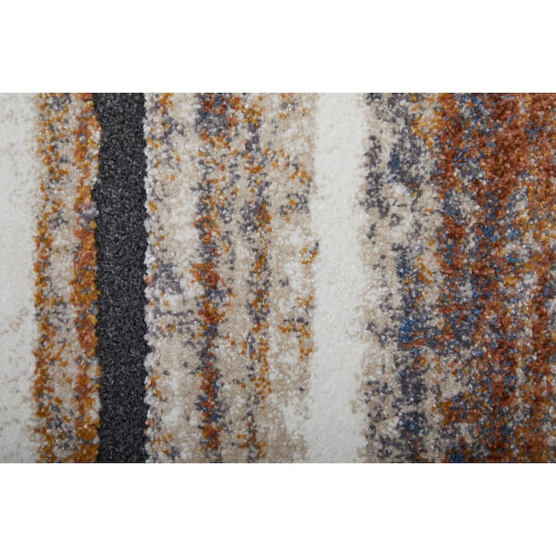 Grand Bazaar Odera Machine Made Stripes Modern Area Rug