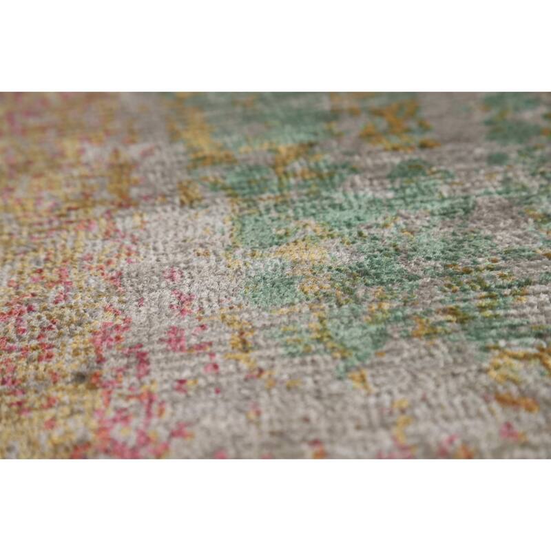 Colorful Abstract Modern Area Rug Hand-Knotted Wool Carpet - 6'7" x 9'5"