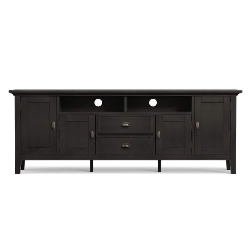 WYNDENHALL Mansfield SOLID WOOD 72 inch Wide Transitional TV Media Stand For TVs up to 80 inches - 72'' W x 16.5'' D x 26'' H