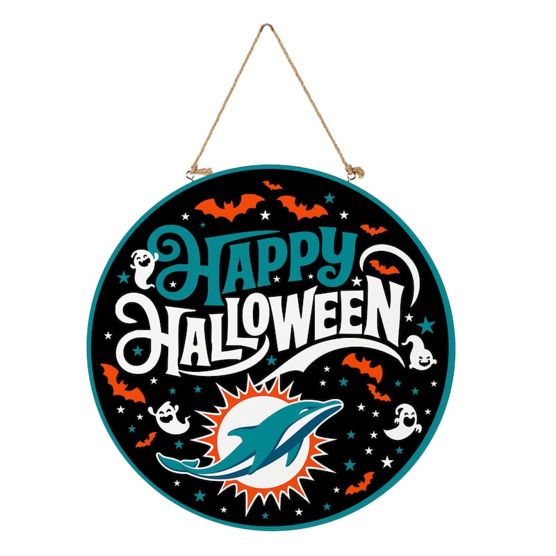 Miami Dolphins 18" x 18" Halloween Door Décor Wall Sign