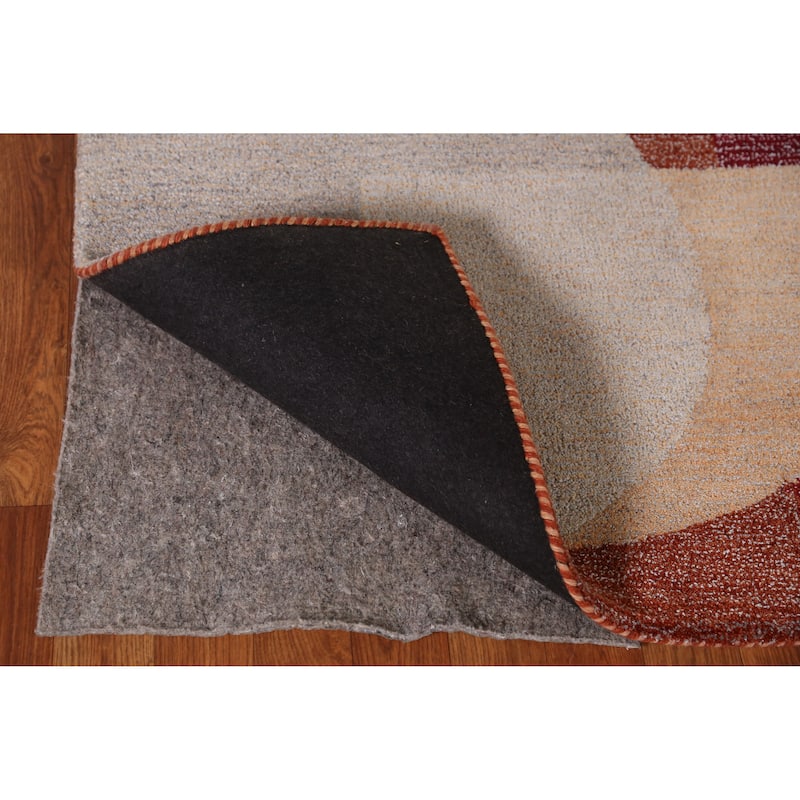 Contemporary Gabbeh Indian Rug Modern Geometric Handmade Wool Carpet - 5'3" x 7'7"