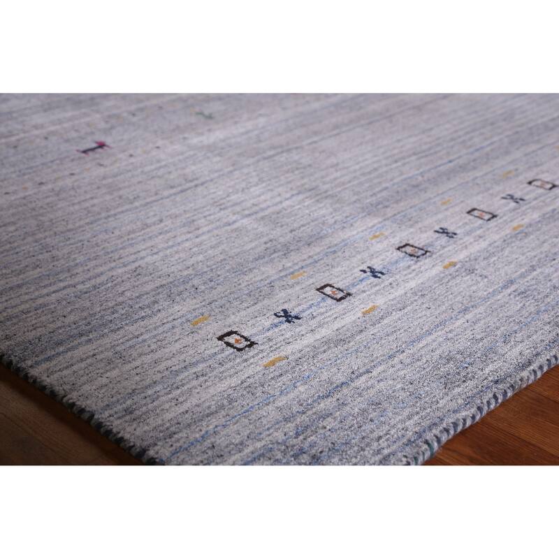 Hand Knotted Oriental 100% Wool Carpet Tribal Tribal Multi-Colored Gabbeh Area Rug - 9' 8'' X 7' 10''