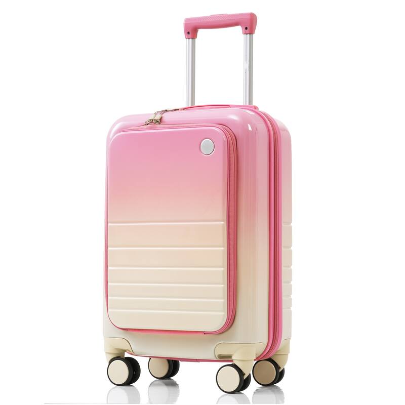 3 Piece High Quality ABS+PC Hard Carry on Suitcase with USB Port and Cup Holder & Spinner Wheels, for Men Women Travel