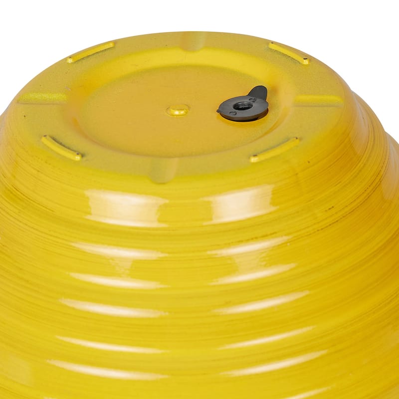 12" Yellow Ribbed Plastic Planter