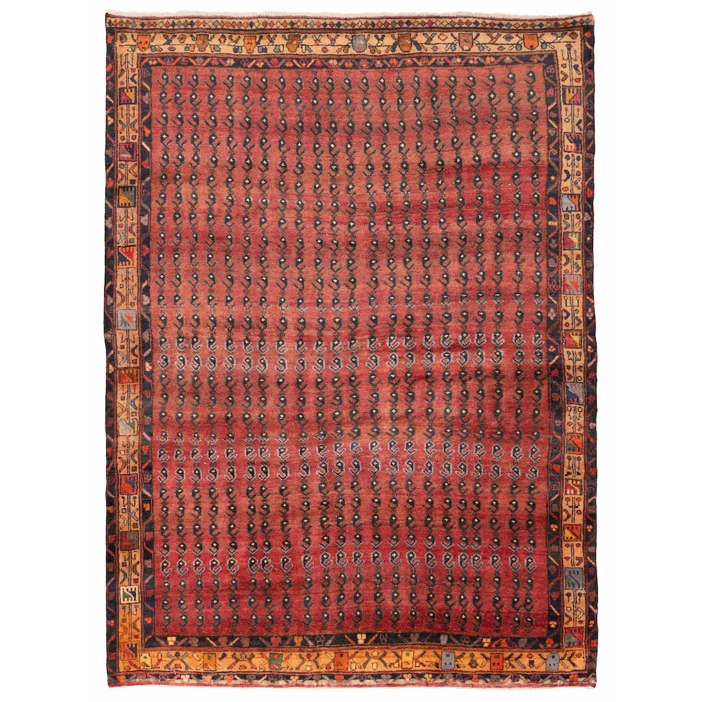ECARPETGALLERY Hand-knotted Andelz Red Wool Rug - 6'7 x 9'4