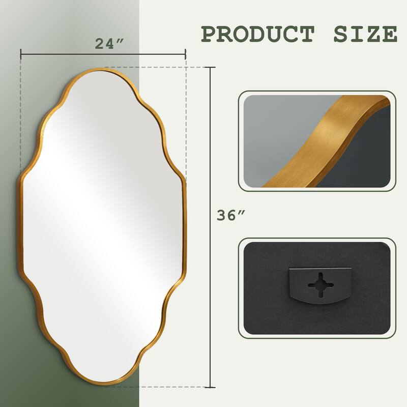 Scalloped Aluminum Alloy Framed Irregular Wall Mirror