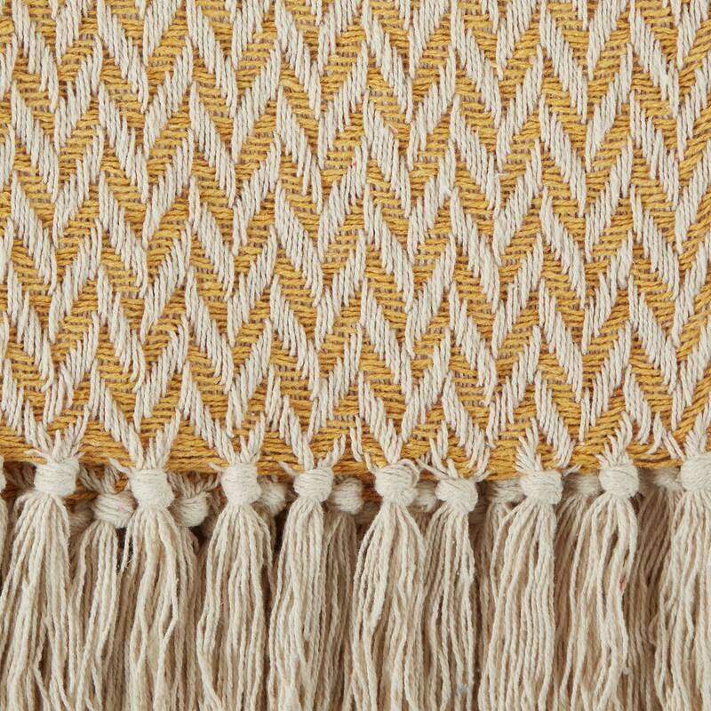 Stone Handloom Chevron Throw