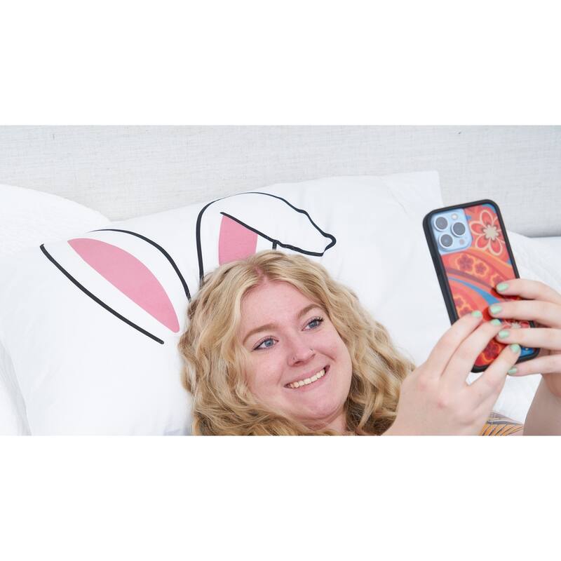 20" x 30" Bunny Ears Easter Spring Throw Pillowcase