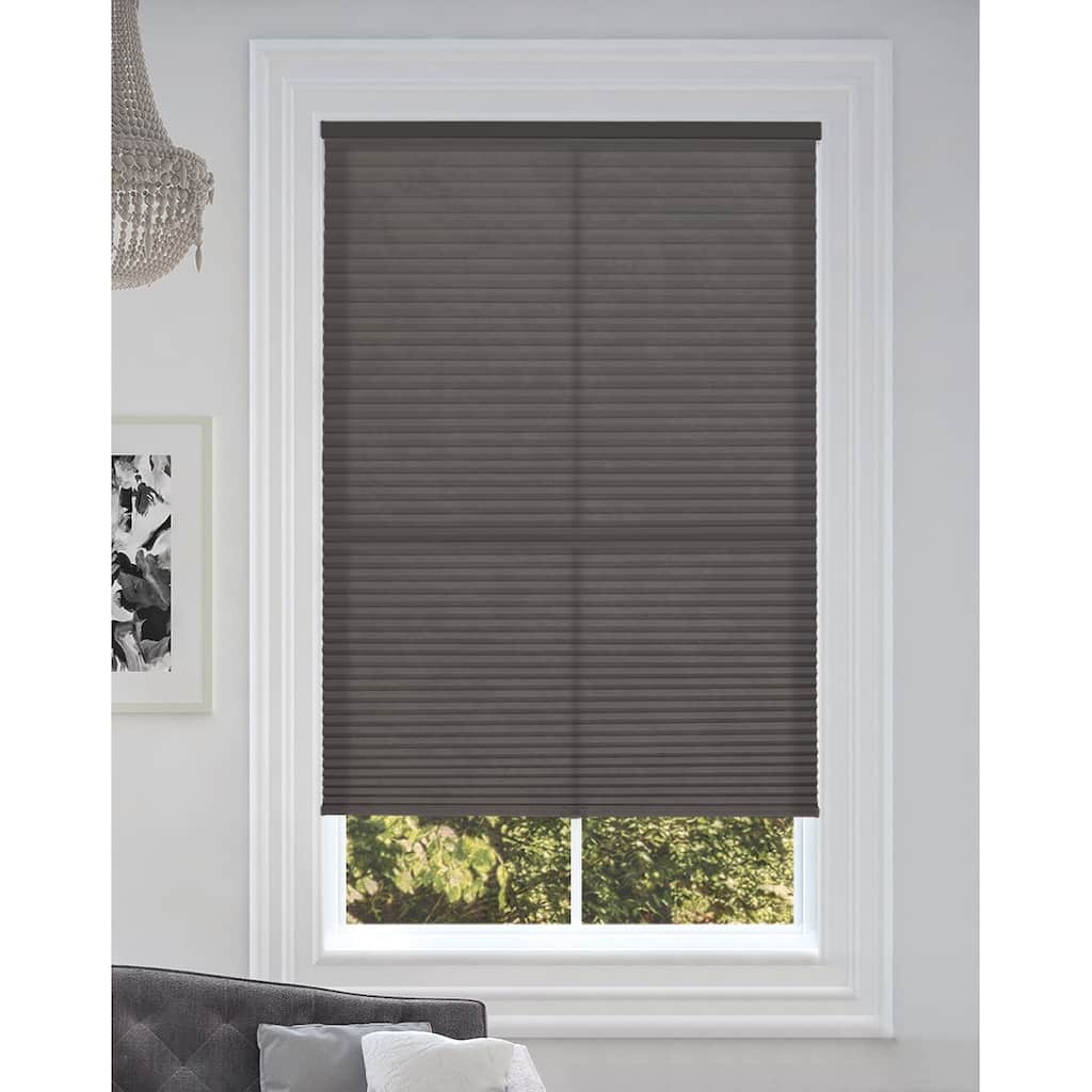 BlindsAvenue Cordless Light Filtering Cellular Honeycomb Shade, 9/16" Single Cell, Anthracite
