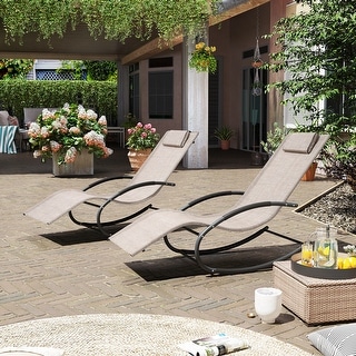 Patio Rocking Chairs Curved Rocker Chaise Lounge Chairs Set of 2 57.87 L x 24.70 W x 35.43 H Bed Bath Beyond 32967256
