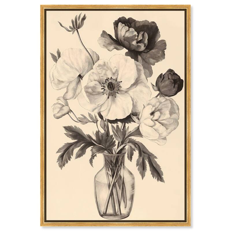Herbarium's Hush I Canvas by Art Remedy - Gold - 30" x 45"
