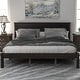 preview thumbnail 1 of 6, Classic Platform Bed Frame Wood Queen Bed with Headboard, Solid Wood Queen Size Platform Bed Frame, No Box Spring Needed Espresso - Queen