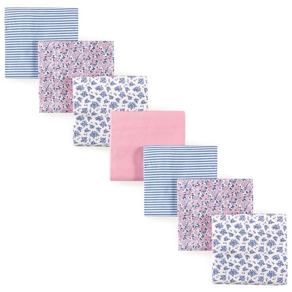 slide 1 of 1, Hudson Baby Infant Girl Cotton Flannel Receiving Blankets Bundle Set, Classic Floral, One Size - Classic Floral - One Size One Size - Classic Floral