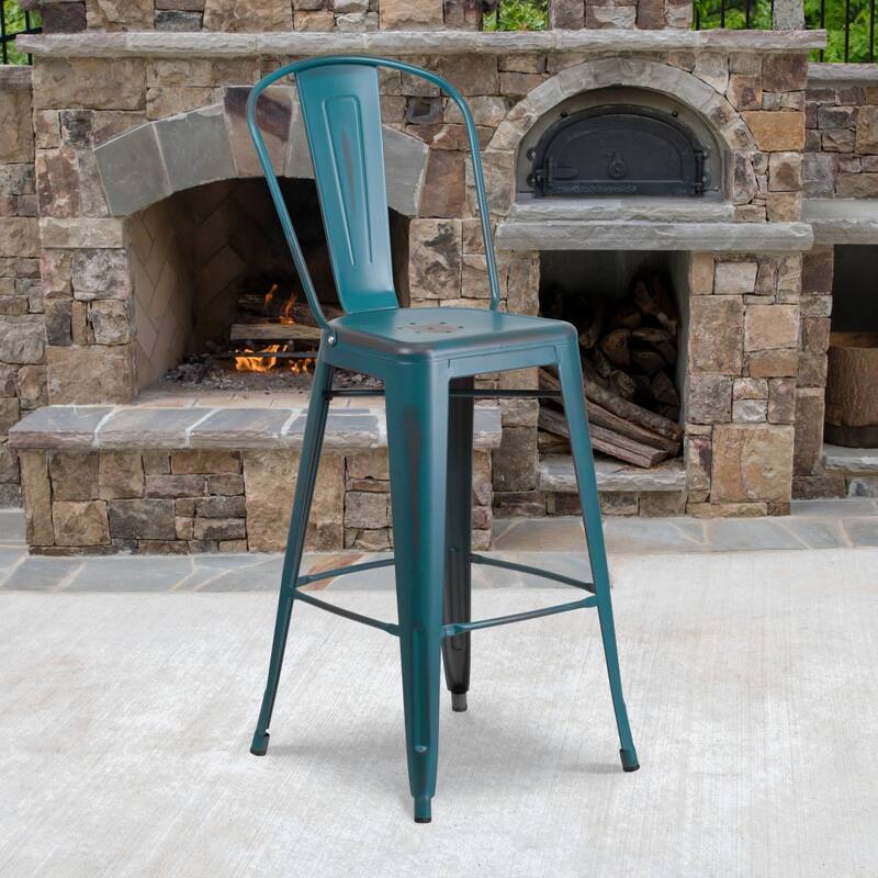 All-Weather Bar Height Stool with Poly Resin Seat