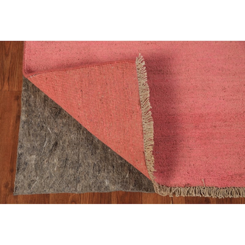 Pink Gabbeh Oriental Runner Rug Handmade Wool Carpet - 3'4" x 6'7"