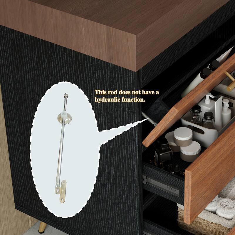 Modern Free-Standing Bathroom Vanity with Ceramic Vessel Sink & Durable Sintered Stone Top