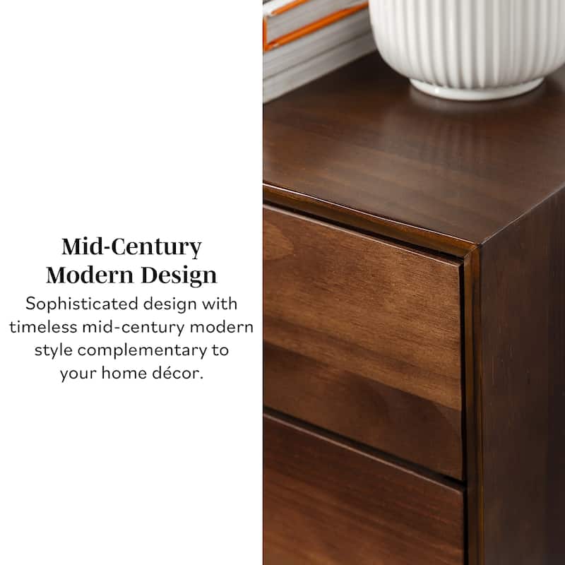 Middlebrook Mid-Century Modern Solid Wood 2-Drawer Nightstand
