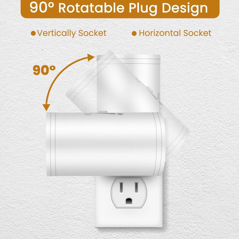4 Pack LED Night Light w/Auto On/Off & Dimmable 300LM - Multi-Room