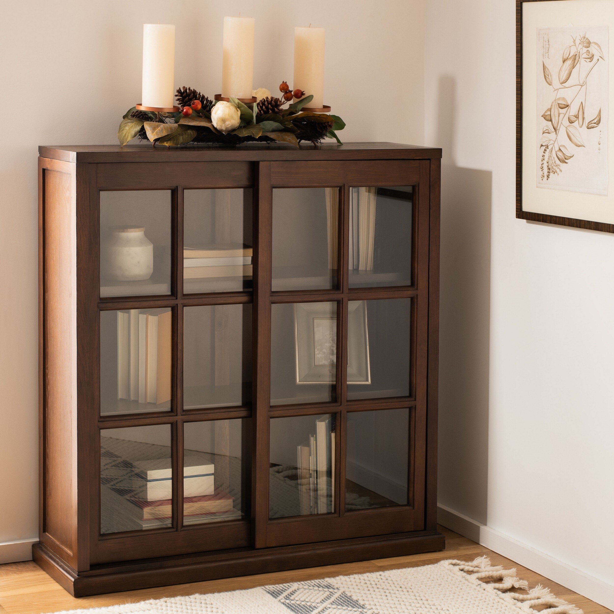 Safavieh Greg Dark Teak Storage Bookcase 39 W X 11 4 L X 40 2 H Overstock 6605274
