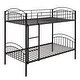 preview thumbnail 5 of 45, Twin Over Twin Steel Bunk Bed with Guardrails and Convertible Design