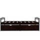 preview thumbnail 17 of 16, Twin Size Wood Platform Bed with Two Drawers, Brown