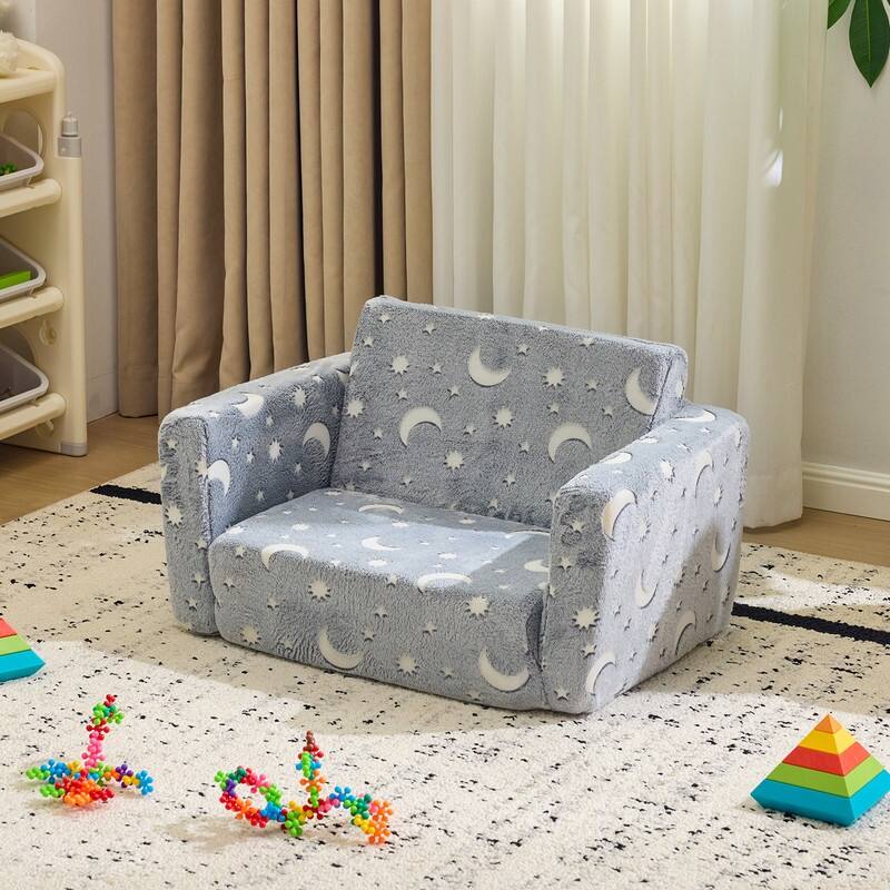 1-Piece Full Sponge Kids Single Folding Sofa Bed With Luminous Feature
